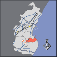 港地区の地図